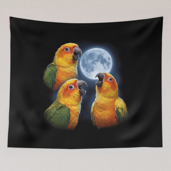 Item preview, Sun Conure Howling Moon Art Parrot Lover designed and sold by TerryConnells.