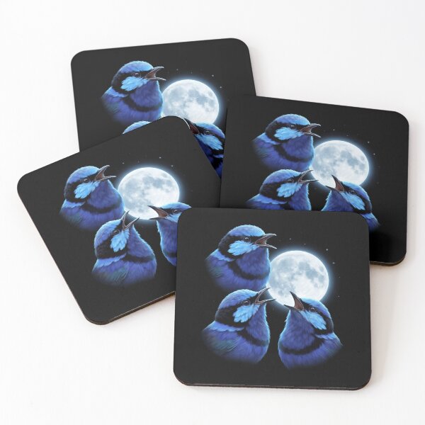 Item preview, Superb Fairy wren Howling Moon Art Bird Lover Birding designed and sold by TerryConnells.