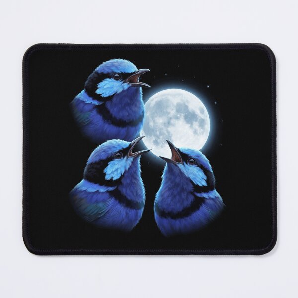 Item preview, Superb Fairy wren Howling Moon Art Bird Lover Birding designed and sold by TerryConnells.