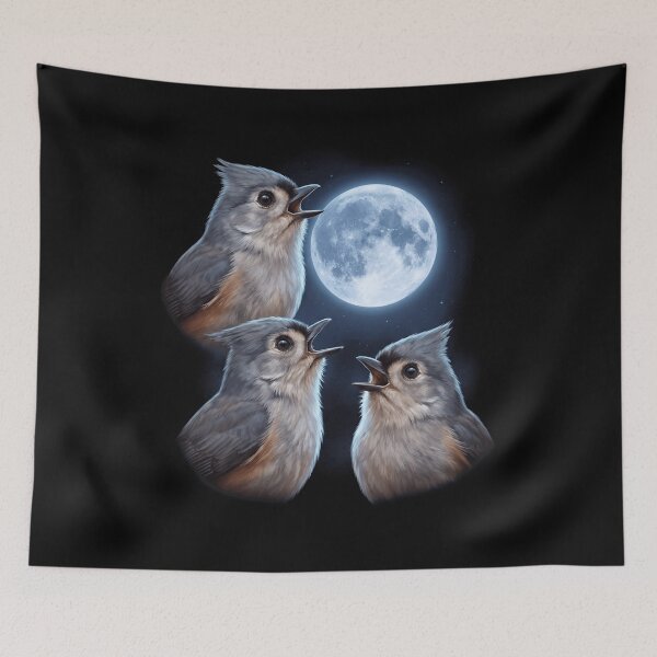 Item preview, Tufted Titmouse Howling Moon Art Bird Lover Birding designed and sold by TerryConnells.