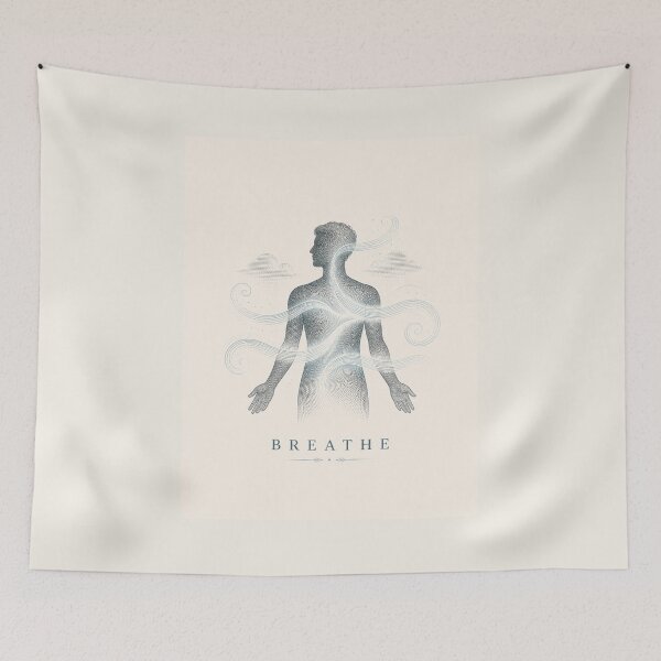 Artikelvorschau, Atme Minimal Mindfulness Ästhetik T-Shirt entworfen und verkauft von MaynyStudio.