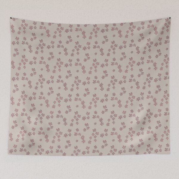 Item preview, Romantic Dusty Pink Scattered Cosmos Flower Ditsy Fairycore Floral Art designed and sold by studiomamabara.