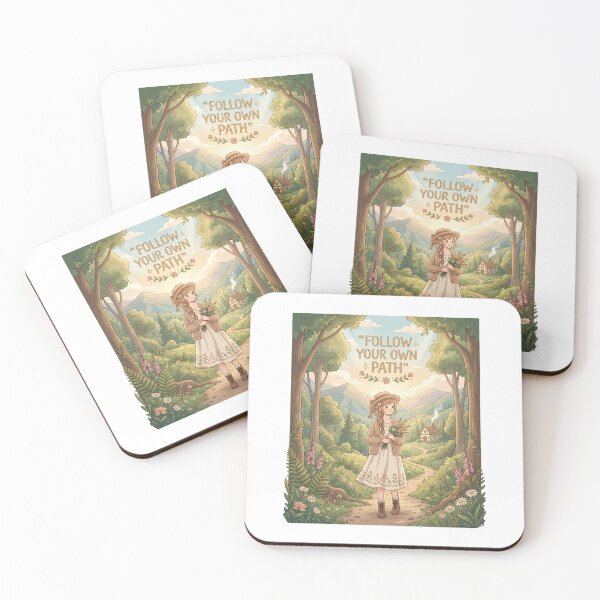 Item preview, Anime Forest Adventure Quote Follow Your Own Path Inspirational Cozy Manga Design designed and sold by Im-Ara.