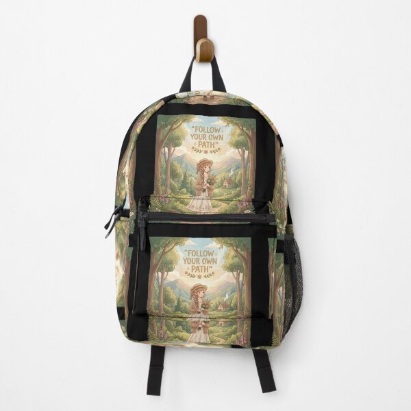 Item preview, Anime Forest Adventure Quote Follow Your Own Path Inspirational Cozy Manga Design designed and sold by Im-Ara.