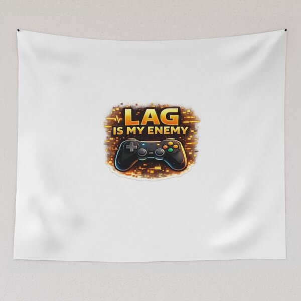 Item preview, Lag Is My Enemy Funny Gamer Gaming Controller Meme Sticker designed and sold by Artbysarmina.