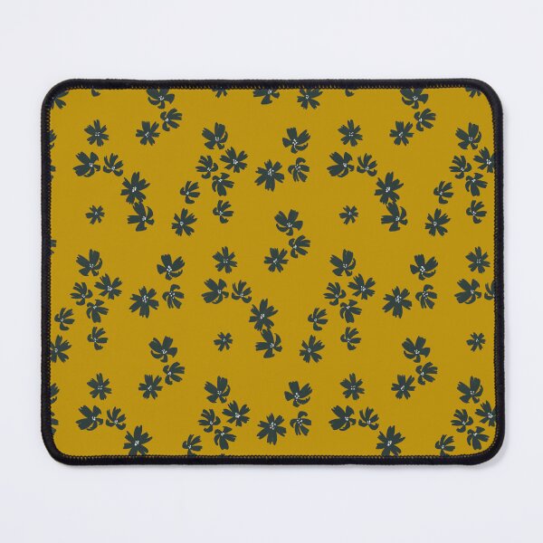 Item preview, Vibrant Yellow Cobalt Blue Scattered Cosmos Flower Modern Floral Art designed and sold by studiomamabara.