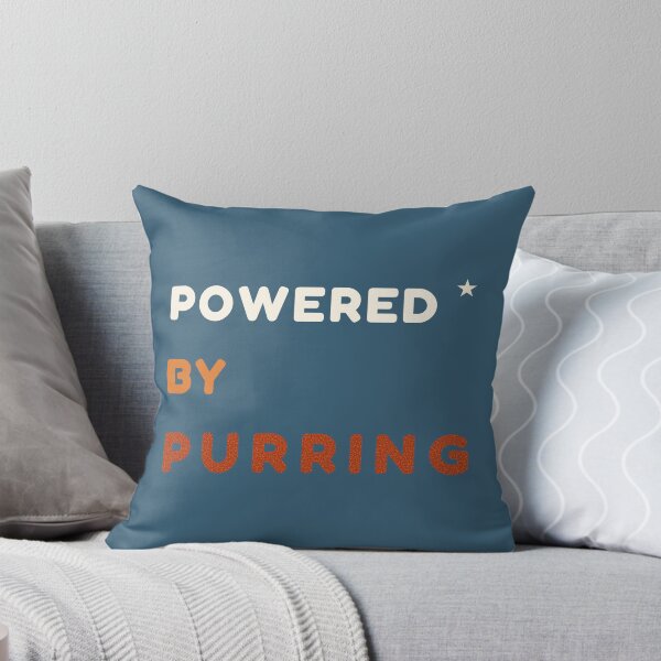 Item preview, Powered by Purring – Retro Blue Cat Typography Design designed and sold by MyFotodrive.