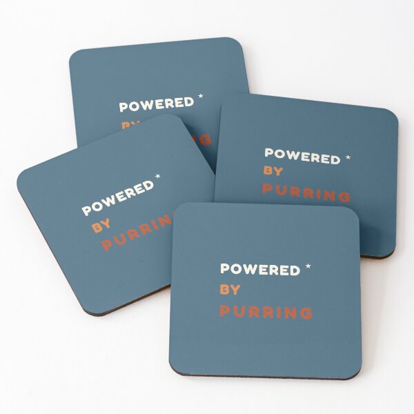 Item preview, Powered by Purring – Retro Blue Cat Typography Design designed and sold by MyFotodrive.