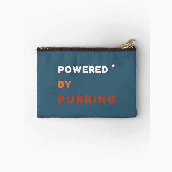 Item preview, Powered by Purring – Retro Blue Cat Typography Design designed and sold by MyFotodrive.