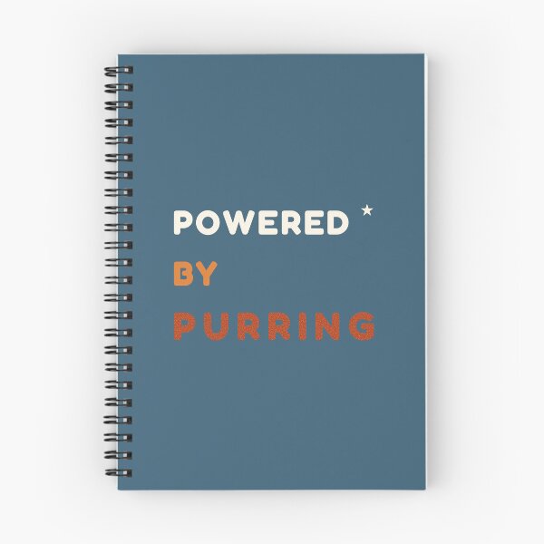 Item preview, Powered by Purring – Retro Blue Cat Typography Design designed and sold by MyFotodrive.