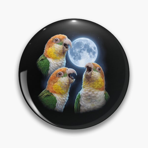 Item preview, White Bellied Caique Howling Moon Art Parrot Lover designed and sold by TerryConnells.