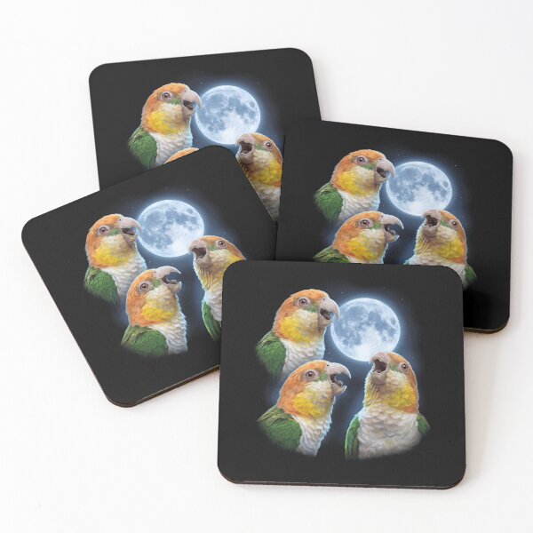 Item preview, White Bellied Caique Howling Moon Art Parrot Lover designed and sold by TerryConnells.