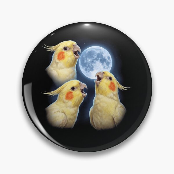Item preview, Yellow Cockatiel Howling Moon Art Parrot Lover designed and sold by TerryConnells.