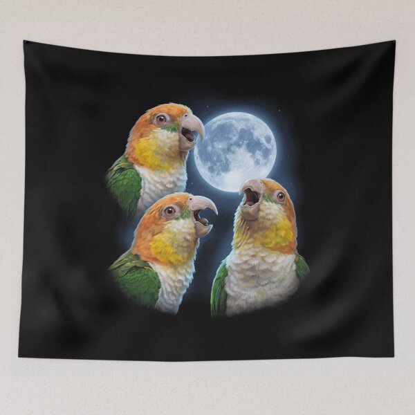 Item preview, White Bellied Caique Howling Moon Art Parrot Lover designed and sold by TerryConnells.