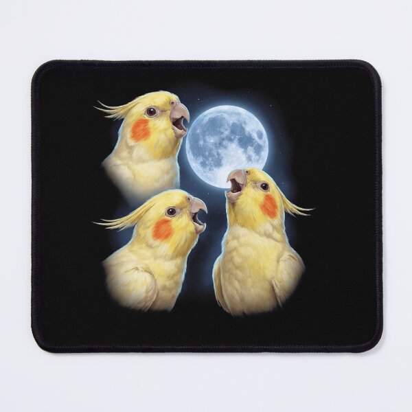 Item preview, Yellow Cockatiel Howling Moon Art Parrot Lover designed and sold by TerryConnells.