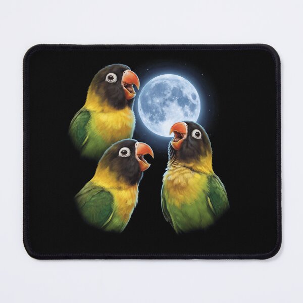 Item preview, Yellow Collared Lovebird Howling Moon Art Parrot Lover designed and sold by TerryConnells.