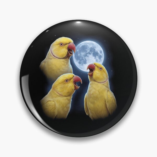 Item preview, Yellow Ringneck Parakeet Howling Moon Art Parrot Lover designed and sold by TerryConnells.