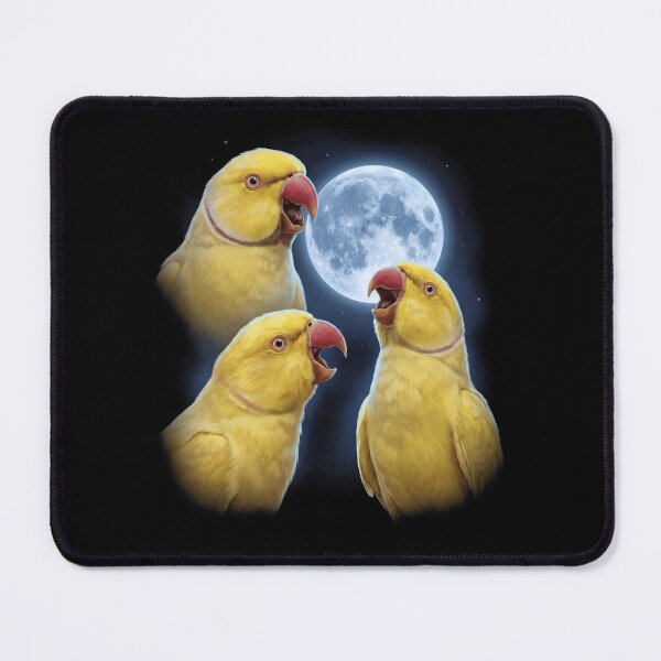 Item preview, Yellow Ringneck Parakeet Howling Moon Art Parrot Lover designed and sold by TerryConnells.