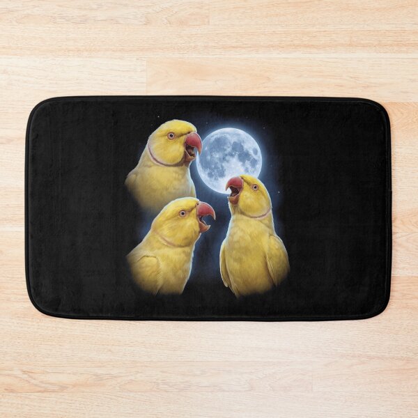 Item preview, Yellow Ringneck Parakeet Howling Moon Art Parrot Lover designed and sold by TerryConnells.
