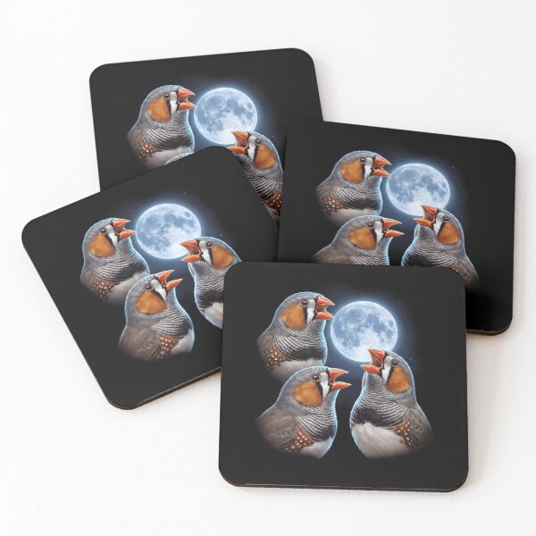 Item preview, Zebra Finch Howling Moon Art Bird Lover Birding designed and sold by TerryConnells.