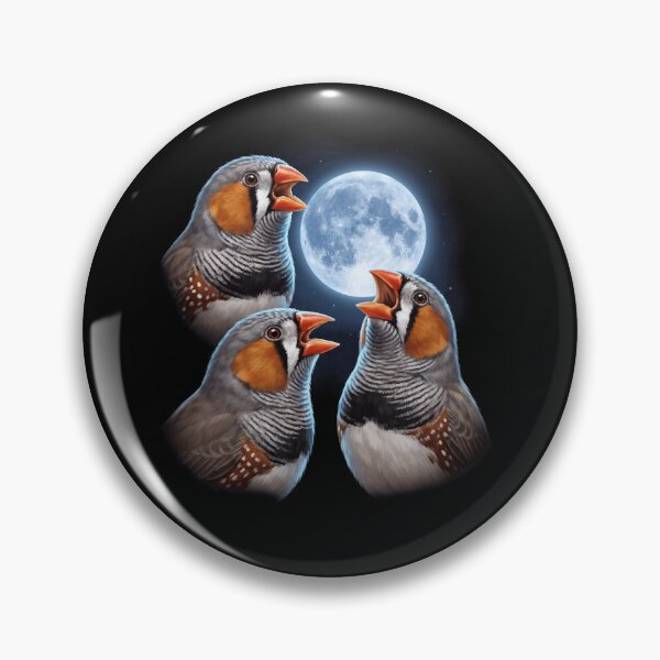 Item preview, Zebra Finch Howling Moon Art Bird Lover Birding designed and sold by TerryConnells.