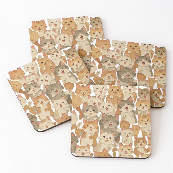 Item preview, Happy Paper-Cut Cat Squad - Cute Kawaii Kitty Collage designed and sold by RDproject.