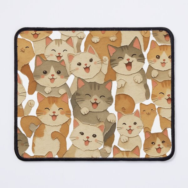 Item preview, Happy Paper-Cut Cat Squad - Cute Kawaii Kitty Collage designed and sold by RDproject.