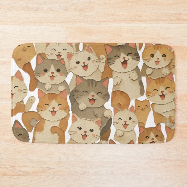 Item preview, Happy Paper-Cut Cat Squad - Cute Kawaii Kitty Collage designed and sold by RDproject.