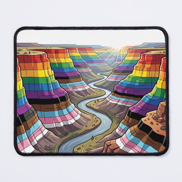 Item preview, Progress Pride Canyon River - Inclusive Rainbow Landscape Art designed and sold by Wittylayer.