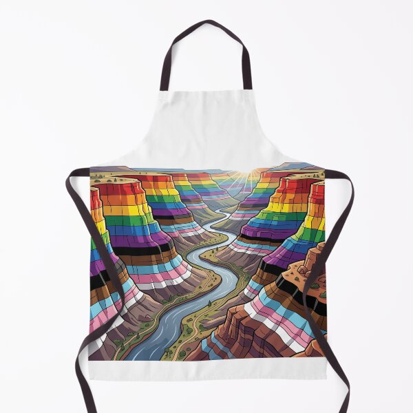 Item preview, Progress Pride Canyon River - Inclusive Rainbow Landscape Art designed and sold by Wittylayer.