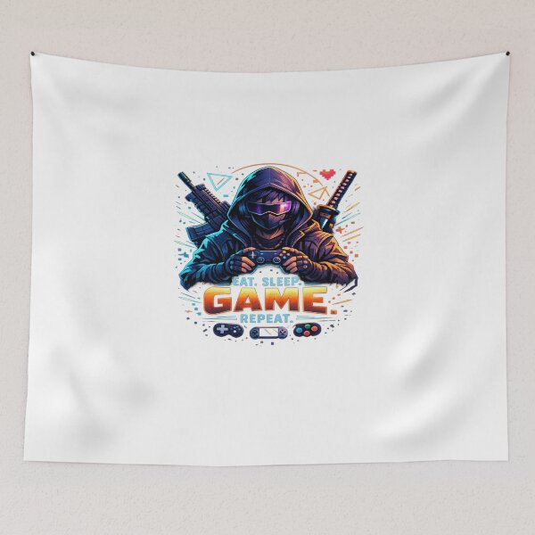 Item preview, Eat Sleep Game Repeat Funny Gamer Cyberpunk Gaming Design designed and sold by Artbysarmina.