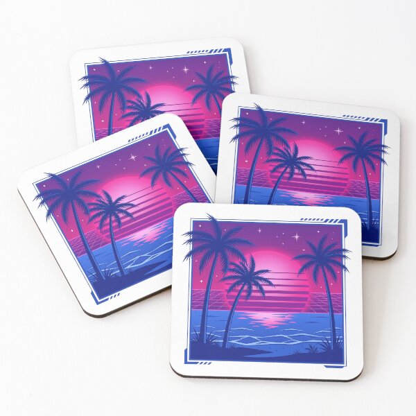 Item preview, Retro 80s Bisexual Pride Sunset - Aesthetic Vaporwave Beach Art designed and sold by Wittylayer.