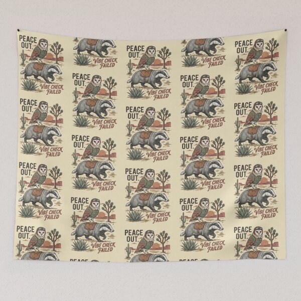 Item preview, Pilot Owl and Badger – Whimsical Desert Adventure Art designed and sold by Dogandesighn.