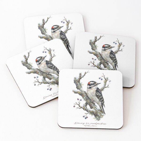 Item preview, Downy Woodpecker on Tree in Winter designed and sold by Takeda-art.
