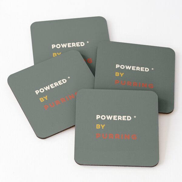 Item preview, Powered by Purring – Minimalist Cat Lover Typography designed and sold by MyFotodrive.