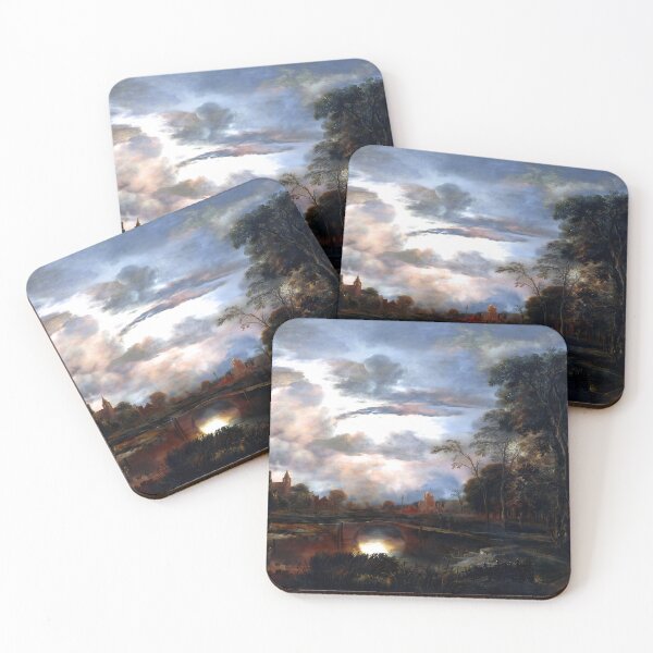Item preview, Moonlit Landscape with Bridge - Aert van der Neer designed and sold by Jon-Baran.