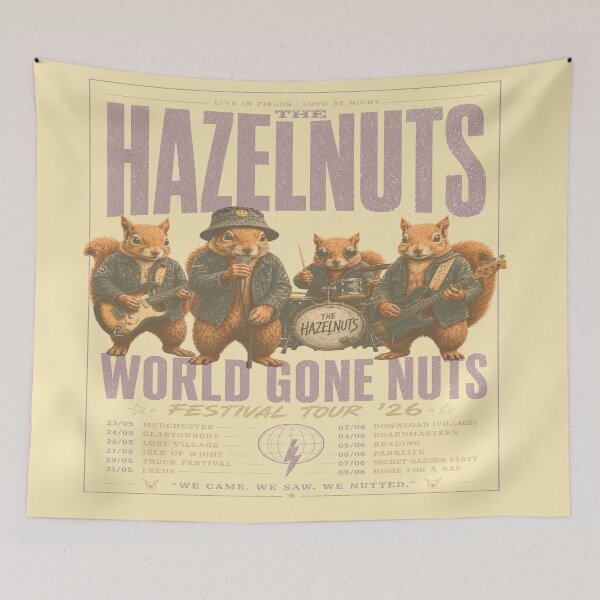 Item preview, The Hazelnuts World Gone Nuts Tour designed and sold by SecretSquirrellDesigns.