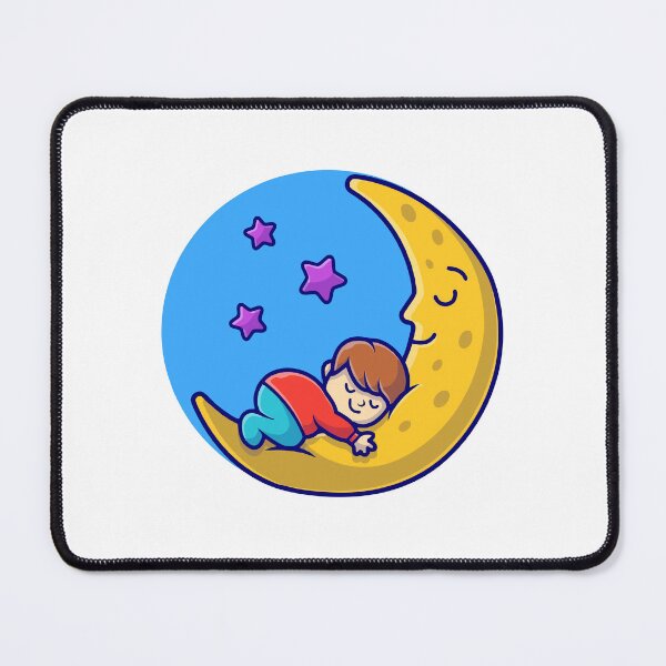 Item preview, Little Boy Sleeping Soundly on the Crescent Moon` designed and sold by odaignea.