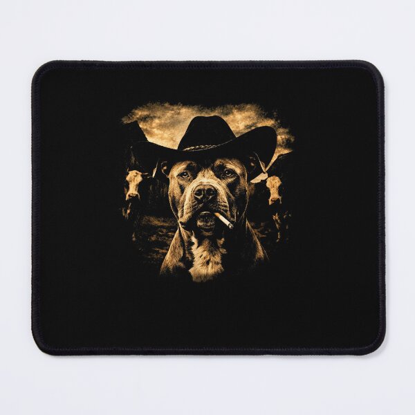 Item preview, Pit Bull Western Graphic Cowboy Dog Smoking Ranch Rodeo designed and sold by b3ida-zl.