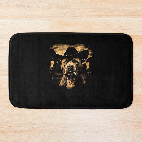 Item preview, Pit Bull Western Graphic Cowboy Dog Smoking Ranch Rodeo designed and sold by b3ida-zl.