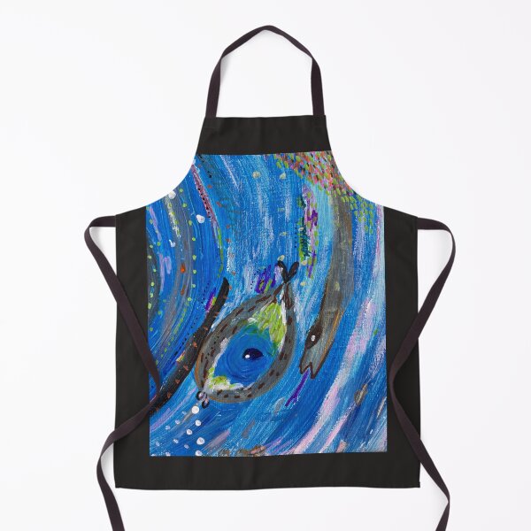 Item preview, The Blue Swirl Meets a Strange Creature — Art Print designed and sold by thegindielady.