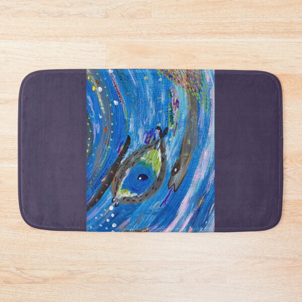 Item preview, The Blue Swirl Meets a Strange Creature — Art Print designed and sold by thegindielady.