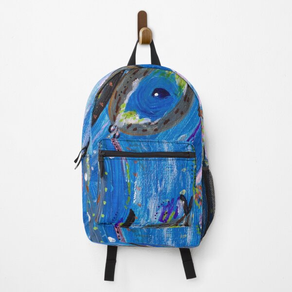 Item preview, The Blue Swirl Meets a Strange Creature — Art Print designed and sold by thegindielady.