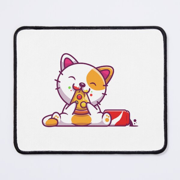 Item preview, Funny Cat Eating Pizza and Soda Cartoon` designed and sold by odaignea.