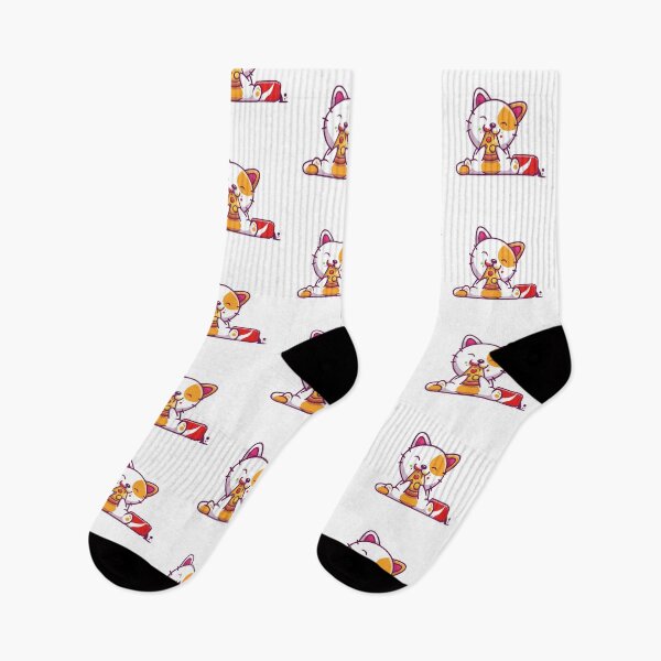 Item preview, Funny Cat Eating Pizza and Soda Cartoon` designed and sold by odaignea.