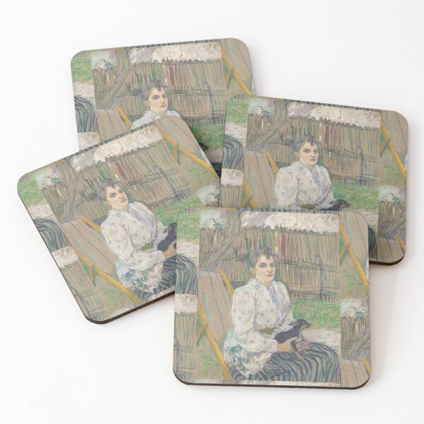 Item preview, Lady with a Dog by Henri de Toulouse-Lautrec | Post-Impressionist Vintage French Portrait Print designed and sold by artofuniverse.