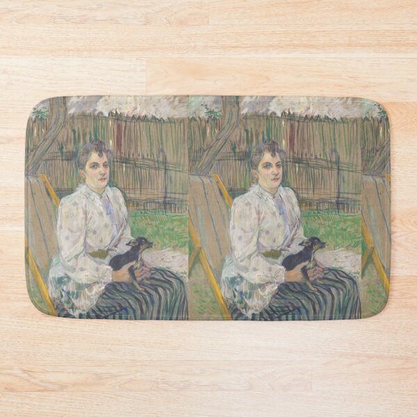 Item preview, Lady with a Dog by Henri de Toulouse-Lautrec | Post-Impressionist Vintage French Portrait Print designed and sold by artofuniverse.