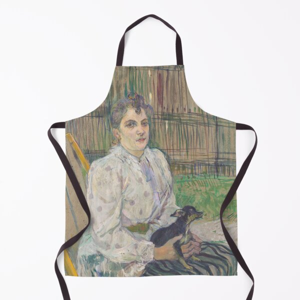 Item preview, Lady with a Dog by Henri de Toulouse-Lautrec | Post-Impressionist Vintage French Portrait Print designed and sold by artofuniverse.