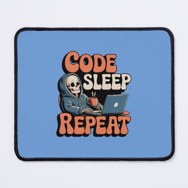 Item preview, Code Sleep Repeat Funny Programmer Skeleton Retro Coding Shirt designed and sold by Raw Tigers.
