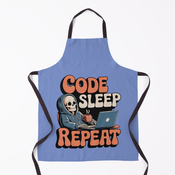 Item preview, Code Sleep Repeat Funny Programmer Skeleton Retro Coding Shirt designed and sold by Raw Tigers.